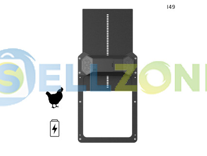 Αυτόματη πόρτα για κοτέτσι με μπαταρίες μαύρη - I49